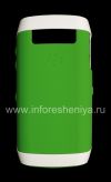 Photo 1 — Funda de silicona original con el borde de plástico Hardshell y piel para BlackBerry 9100/9105 Pearl 3G, Blanco / Verde (blanco / verde)
