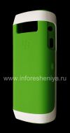 Photo 3 — Funda de silicona original con el borde de plástico Hardshell y piel para BlackBerry 9100/9105 Pearl 3G, Blanco / Verde (blanco / verde)