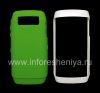 Photo 6 — 原来的硅胶套有塑料轮圈硬壳和皮肤的BlackBerry 9100 / 9105 Pearl 3G, 白色/绿色（白/绿）