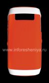 Фотография 1 — Оригинальный силиконовый чехол с пластиковым ободком Hardshell & Skin для BlackBerry 9100/9105 Pearl 3G, Белый/Оранжевый White/Orange