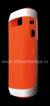 Photo 3 — Original Silicone Case with plastic rim Hardshell & Skin for BlackBerry 9100/9105 Pearl 3G, White / Orange White / Orange