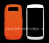 Photo 5 — Original-Silikon-Hülle mit Kunststoffrand Hardshell & Skin für Blackberry 9100/9105 Pearl 3G, Weiß / Orange Weiß / Orange
