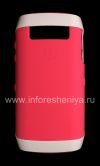 Photo 1 — Kasus silikon asli dengan pelek plastik Hardshell & Kulit untuk BlackBerry 9100 / 9105 Pearl 3G, Putih / merah muda (putih / pink)