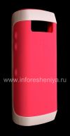 Photo 4 — Kasus silikon asli dengan pelek plastik Hardshell & Kulit untuk BlackBerry 9100 / 9105 Pearl 3G, Putih / merah muda (putih / pink)
