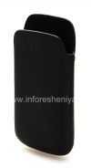 Photo 3 — Asli Leather Case Pocket Koskin Pocket Pouch untuk BlackBerry 9100 / 9105 Pearl 3G, hitam