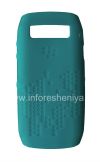 Photo 1 — Etui en silicone d'origine pour BlackBerry 9100/9105 Pearl 3G, Turquoise à motifs "Honeycomb" (Turquoise, Littoral)