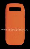 Photo 1 — Etui en silicone d'origine pour BlackBerry 9100/9105 Pearl 3G, Orange avec soulagement "motif henné" (Orange, henné)