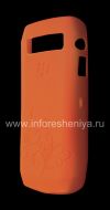 Photo 4 — Asli Silicone Case untuk BlackBerry 9100 / 9105 Pearl 3G, Oranye dengan lega "Pola Henna" (Orange, Henna)
