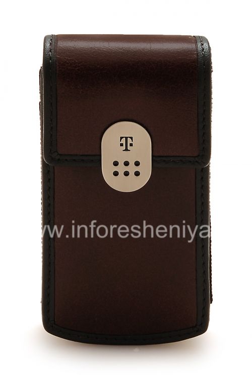 Галерея фотографий товара Фирменный кожаный чехол с зажимом T-Mobile Leather Carrying Case & Holster для BlackBerry, Коричневый