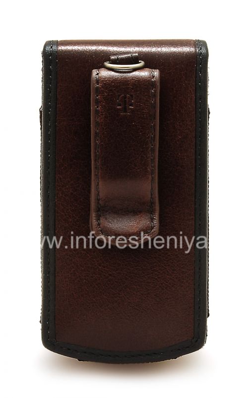 Галерея фотографий товара Фирменный кожаный чехол с зажимом T-Mobile Leather Carrying Case & Holster для BlackBerry, Коричневый