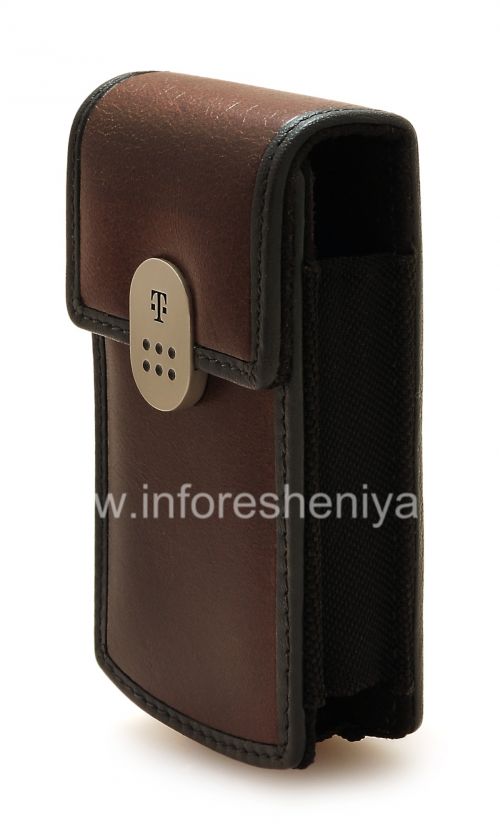 Галерея фотографий товара Фирменный кожаный чехол с зажимом T-Mobile Leather Carrying Case & Holster для BlackBerry, Коричневый
