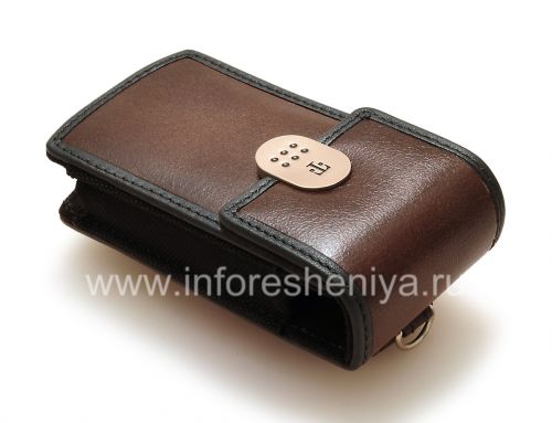 Галерея фотографий товара Фирменный кожаный чехол с зажимом T-Mobile Leather Carrying Case & Holster для BlackBerry, Коричневый