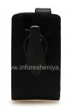 Photo 2 — Leather Case with vertically opens the lid and removes belt clip for BlackBerry 9630/9650 Tour, The black