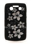 Photo 1 — Plastic bag-cap with laser engraved for BlackBerry 9700/9780 Bold, Black, Large flowers