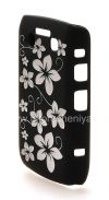 Photo 3 — Plastic bag-cap with laser engraved for BlackBerry 9700/9780 Bold, Black, Large flowers