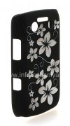 Photo 4 — Plastic bag-cap with laser engraved for BlackBerry 9700/9780 Bold, Black, Large flowers