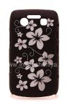 Photo 1 — Plastic bag-cap with laser engraved for BlackBerry 9700/9780 Bold, Brown, Large flowers