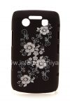 Photo 1 — Plastic bag-cap with laser engraved for BlackBerry 9700/9780 Bold, Brown, Small flowers