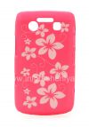 Photo 1 — Plastic bag-cap with laser engraved for BlackBerry 9700/9780 Bold, Pink, large flowers
