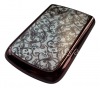 Photo 1 — Eksklusif Kembali Cover untuk BlackBerry 9700 / 9780 Bold, Seri "pola Flower", Brown / Putih Sparkling