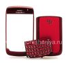 Фотография 10 — Цветной корпус для BlackBerry 9700/9780 Bold, Вишневый/Красный Искристый, Крышка "Кожа"