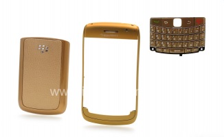 Warna Case untuk BlackBerry 9700/9780 Bold, emas pucat Sparkling, penutup "kulit"