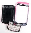 Фотография 2 — Цветной корпус для BlackBerry 9700/9780 Bold, Розовый Искристый, Крышка "Кожа"