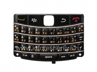 Русская клавиатура BlackBerry 9700 Bold с толстыми буквами, Черный со светлыми полосками