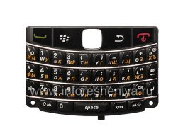 Rusia Keyboard BlackBerry 9700 Bold dengan huruf tebal, Hitam dengan garis-garis cahaya