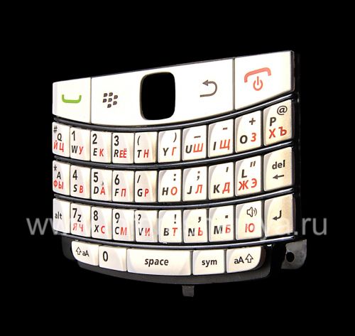 Галерея фотографий товара Белая русская клавиатура с темными полосками BlackBerry 9700/9780 Bold, Белый (Pearl-white)