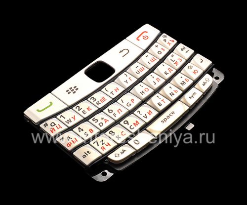 Галерея фотографий товара Белая русская клавиатура с темными полосками BlackBerry 9700/9780 Bold, Белый (Pearl-white)