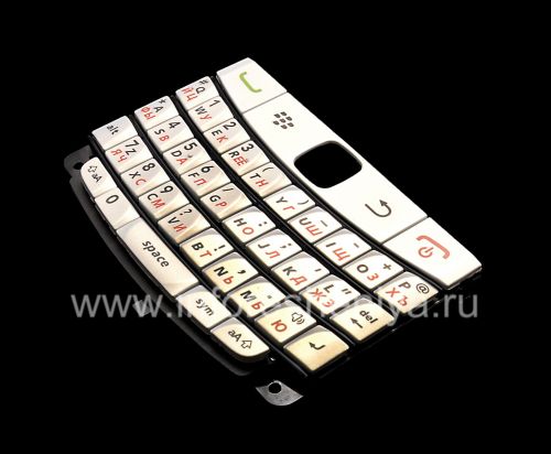 Галерея фотографий товара Белая русская клавиатура с темными полосками BlackBerry 9700/9780 Bold, Белый (Pearl-white)
