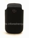 Фотография 1 — Оригинальный кожаный чехол-карман с металлическим логотипом Leather Pocket для BlackBerry 9700/9780 Bold, Черный (Black)