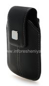 Photo 3 — Leather case with clip and metal tags for BlackBerry, The black