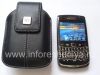 Photo 7 — kasus kulit dengan klip dan logam tag untuk BlackBerry, hitam