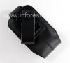 Photo 2 — L'étui en cuir d'origine avec clip et étiquette métallique Étui en cuir avec clip ceinture pivotant pour BlackBerry, Noir (Black)