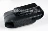 Фотография 4 — Оригинальный кожаный чехол с клипсой и металлической биркой Leather Holster with Swivel Belt Clip для BlackBerry, Черный (Black)