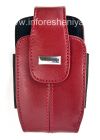 Фотография 1 — Оригинальный кожаный чехол с клипсой и металлической биркой Leather Holster with Swivel Belt Clip для BlackBerry, Красный (Apple Red)