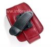 Фотография 4 — Оригинальный кожаный чехол с клипсой и металлической биркой Leather Holster with Swivel Belt Clip для BlackBerry, Красный (Apple Red)
