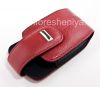 Фотография 3 — Оригинальный кожаный чехол с ремешком и металлической биркой Leather Tote для BlackBerry, Крупная текстура, Красный (Apple Red)