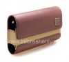 Photo 6 — Original del bolso de cuero del caso con cuero etiqueta de metal Folio para BlackBerry, Rosa / Beige (rosa)
