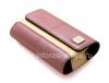 Photo 7 — Original-Ledertasche Tasche mit einem Metallschild Leder Folio für Blackberry, Rosa / Beige (Pink)