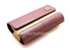 Photo 8 — Asli Kulit Kasus Tas dengan tag logam Folio Kulit untuk BlackBerry, Pink / Beige (merah muda)
