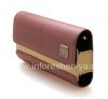 Photo 10 — Asli Kulit Kasus Tas dengan tag logam Folio Kulit untuk BlackBerry, Pink / Beige (merah muda)