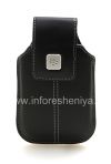 Photo 1 — Der ursprüngliche Lederbezug mit einem Clip mit einem Metallschild Leder Swivel Holster für BlackBerry, Black (Schwarz)