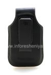Фотография 2 — Оригинальный кожаный чехол с клипсой с металлической биркой Leather Swivel Holster для BlackBerry, Черный (Black)