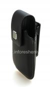 Photo 3 — La cubierta de cuero original con un clip con una pulsera de metal etiqueta Funda giratoria para BlackBerry, Negro (negro)