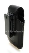 Фотография 5 — Оригинальный кожаный чехол с клипсой с металлической биркой Leather Swivel Holster для BlackBerry, Черный (Black)