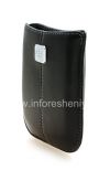 Photo 3 — BlackBerry用金属タグレザーポケット付きオリジナルレザーケースポケット, ブラック（黒）