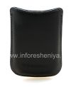 Фотография 2 — Оригинальный кожаный чехол-карман с металлической биркой Leather Pocket для BlackBerry, Черный (Black)